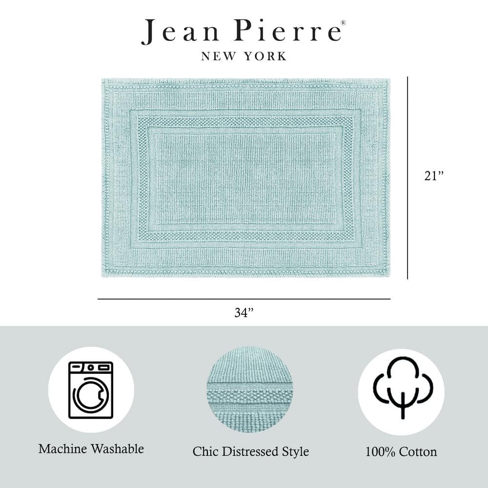 Marine Blue Stonewashed Cotton Chic Bath Rug 21"x34"