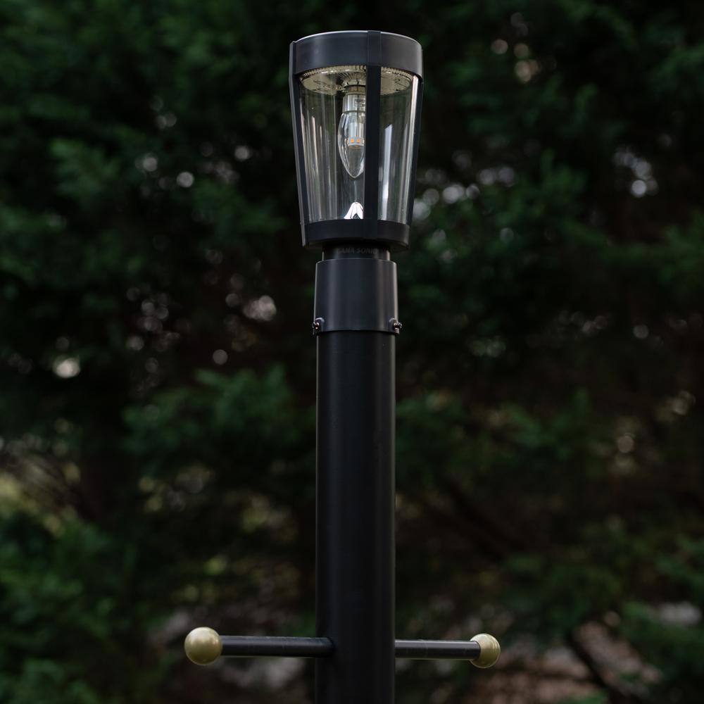 Amphora Black Resin Solar LED Outdoor Post Light