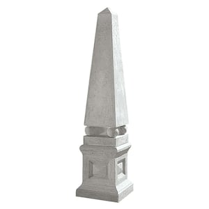 Grand Garden Neoclassical Obelisk Sculpture and English Plinth Set (2-Piece)