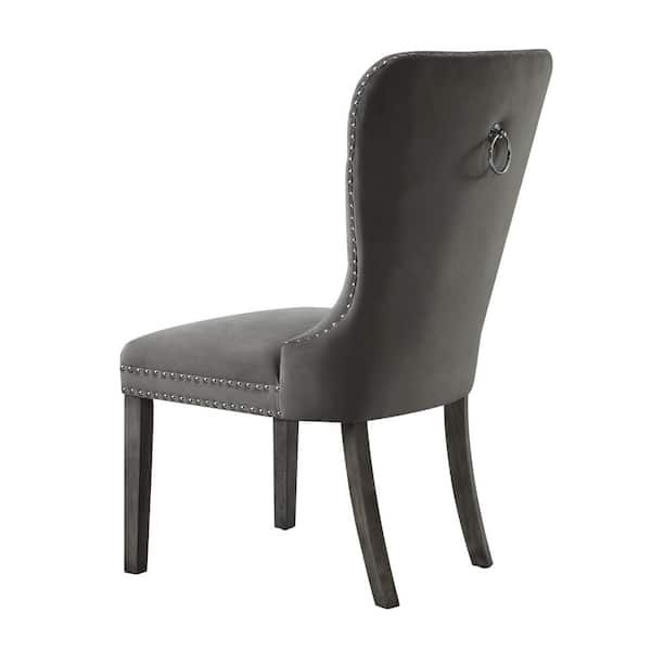 crushed velvet grey dining chairs