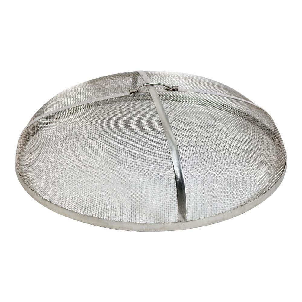 30-Inch Silver Stainless Steel Mesh Fire Pit Spark Screen Cover
