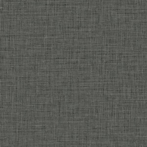Easy Linen Campfire Charcoal Vinyl Strippable Roll (Covers 60.75 sq. ft.)