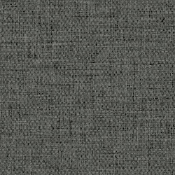 Seabrook Designs Easy Linen Campfire Charcoal Vinyl Strippable Roll (Covers 60.75 sq. ft.)