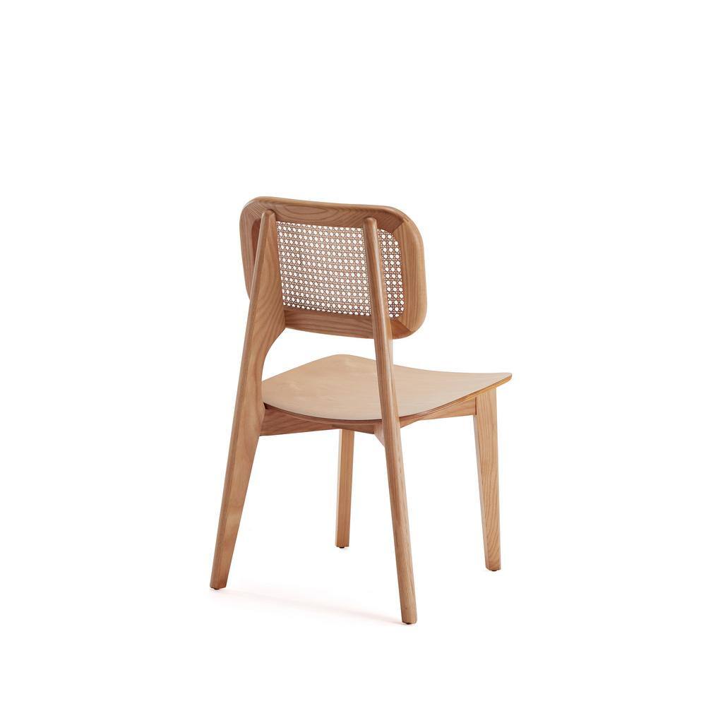 Versailles Natural Cane and Ash Wood Ergonomic Side Chair