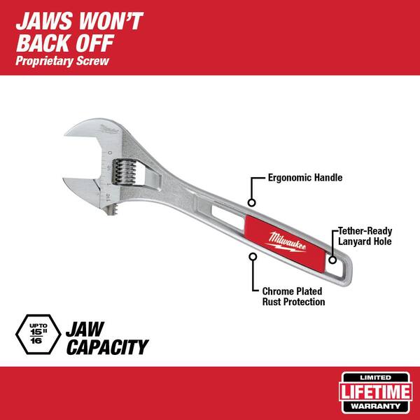 Milwaukee 6-Inch & 10-Inch Adjustable Wrench 2-Pack – Chrome Plated With Ergonomic Grip – 48-22-7400
