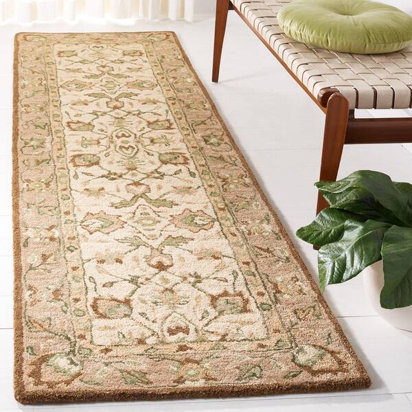 Antiquity 2 ft. x 12 ft. Ivory/Beige Forest Medallion Runner Rug