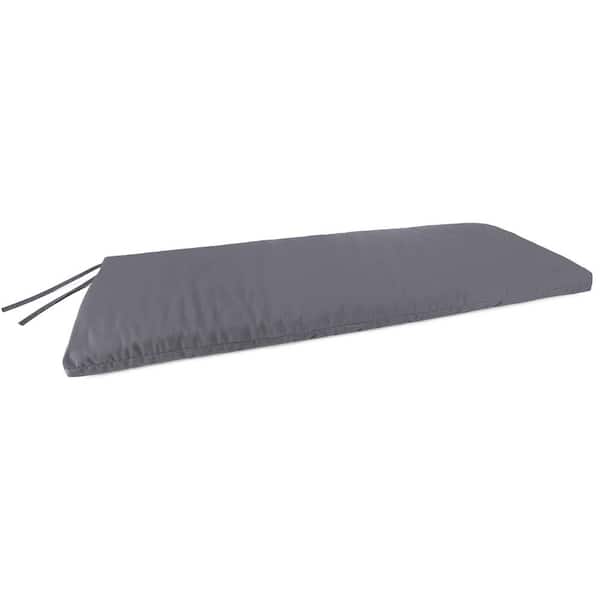 Jordan Manufacturing Sunbrella 48 in. x 18 in. Canvas Charcoal Grey Solid Rectangular Knife Edge Outdoor Settee Swing Bench Cushion with Ties