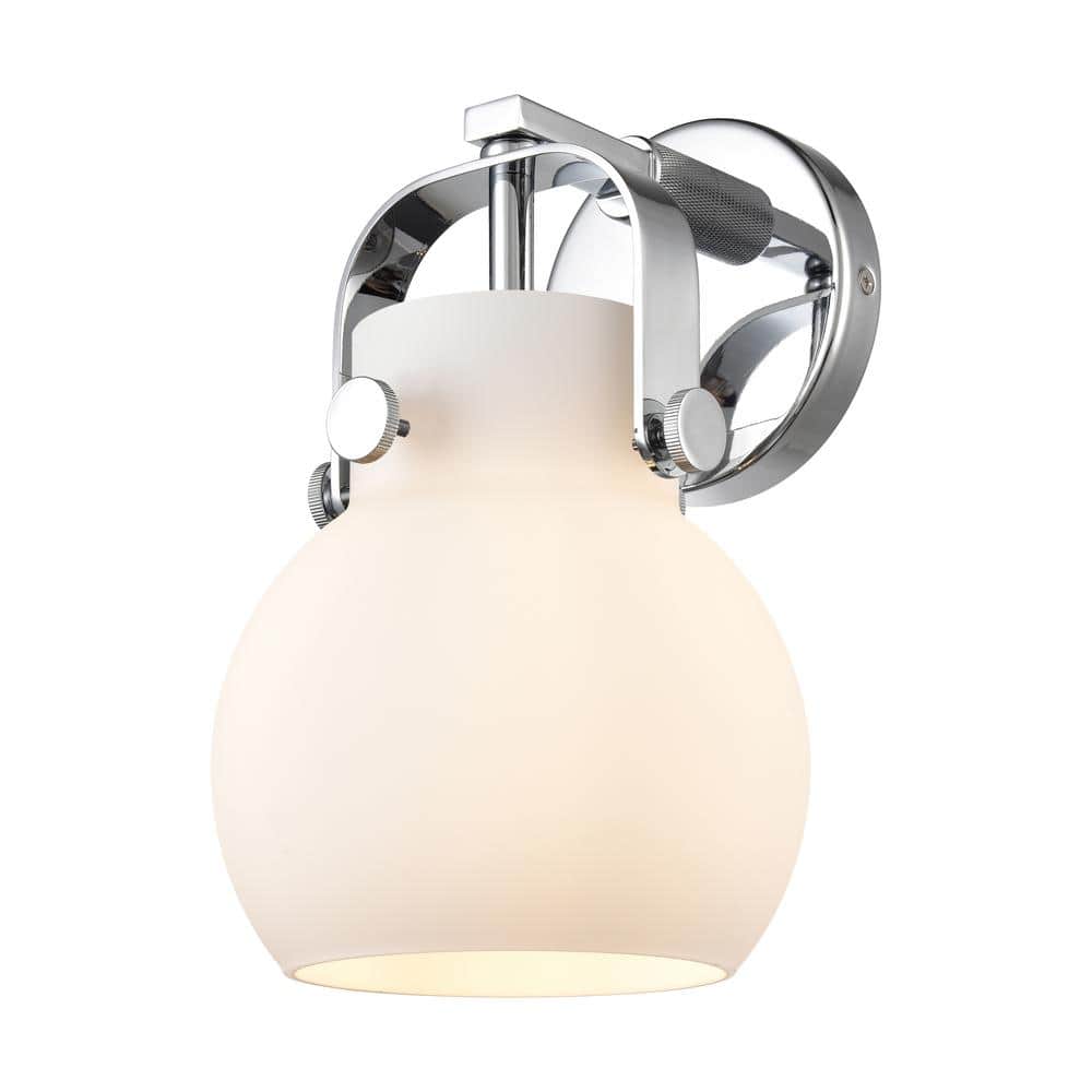 Pilaster II Sphere 6.5 in. 1-Light Polished Chrome Wall Sconce with Glass Shade price history on PriceWatchPro