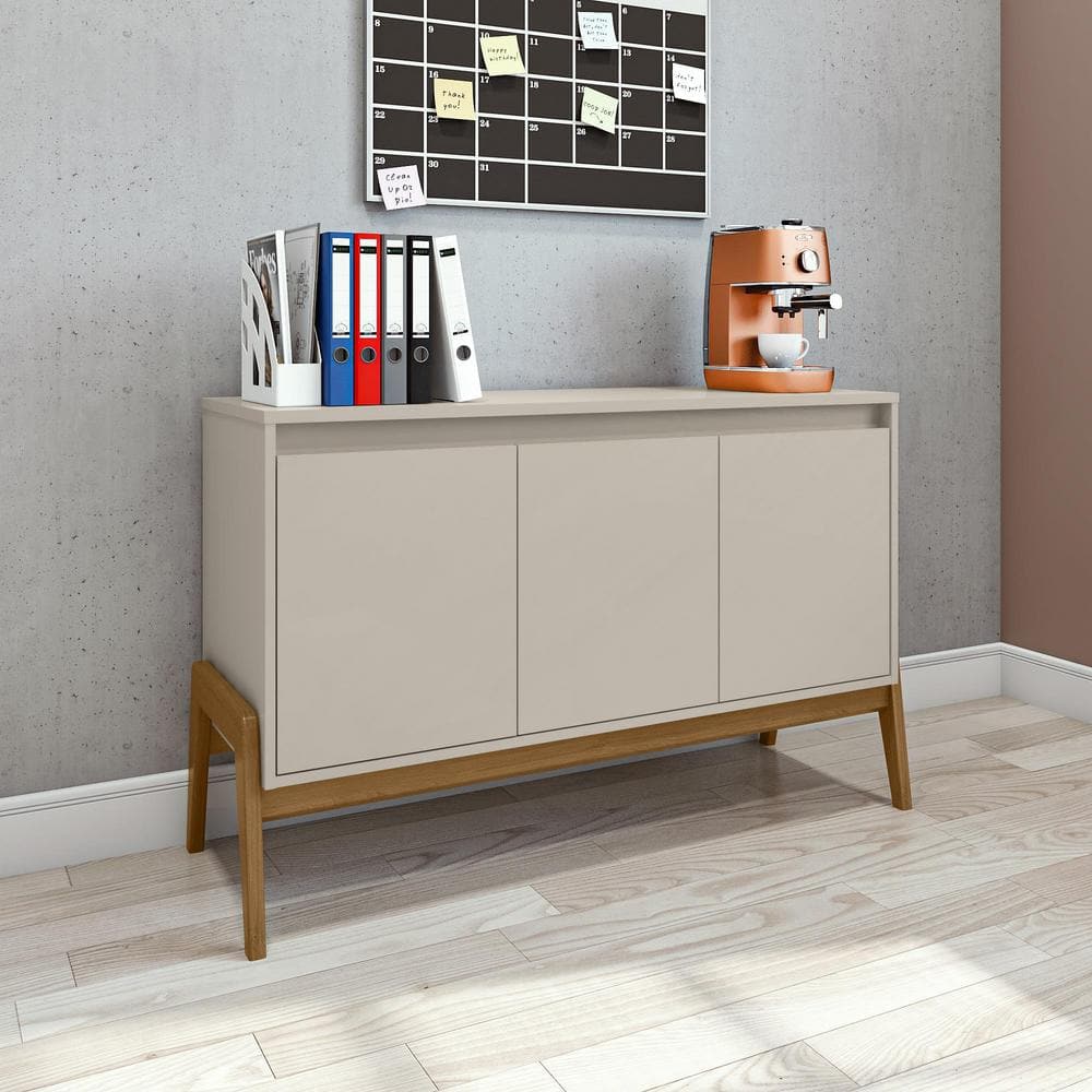 Gales 48.5 Inch Greige and Eucalyptus Mid-Century Modern Sideboard
