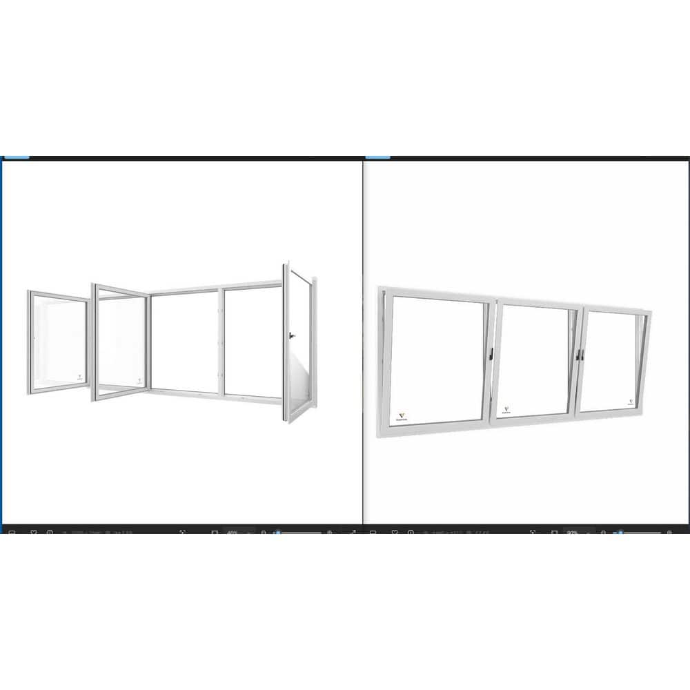 72 in X 48 in LowE-Triple Pane Vinyl Triple Sash Replacement/New Constructi