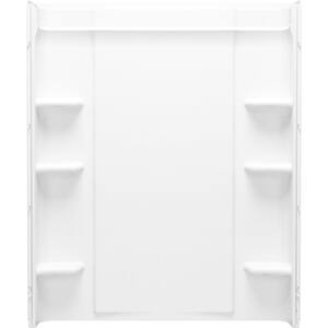 Medley 60 in. W x 72.5 in. H Glue Up Back Shower Wall in White