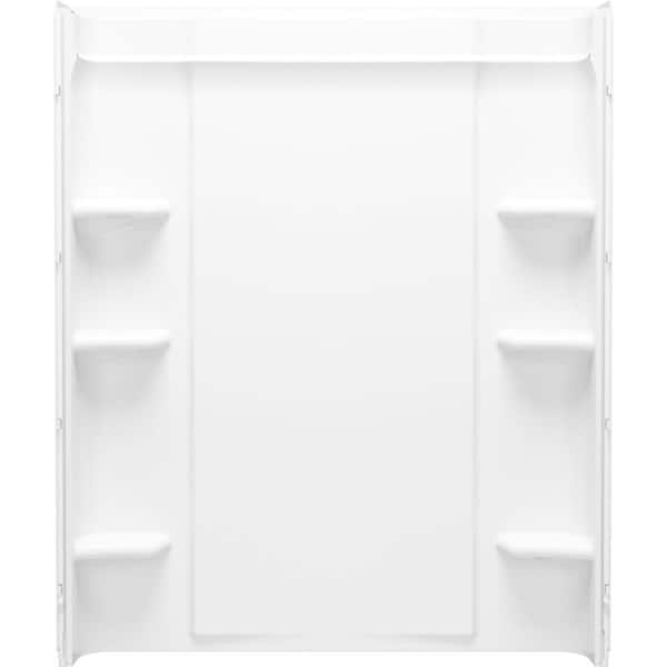 STERLING PLUMBING Medley 60 in. W x 72.5 in. H Back Shower Wall in White