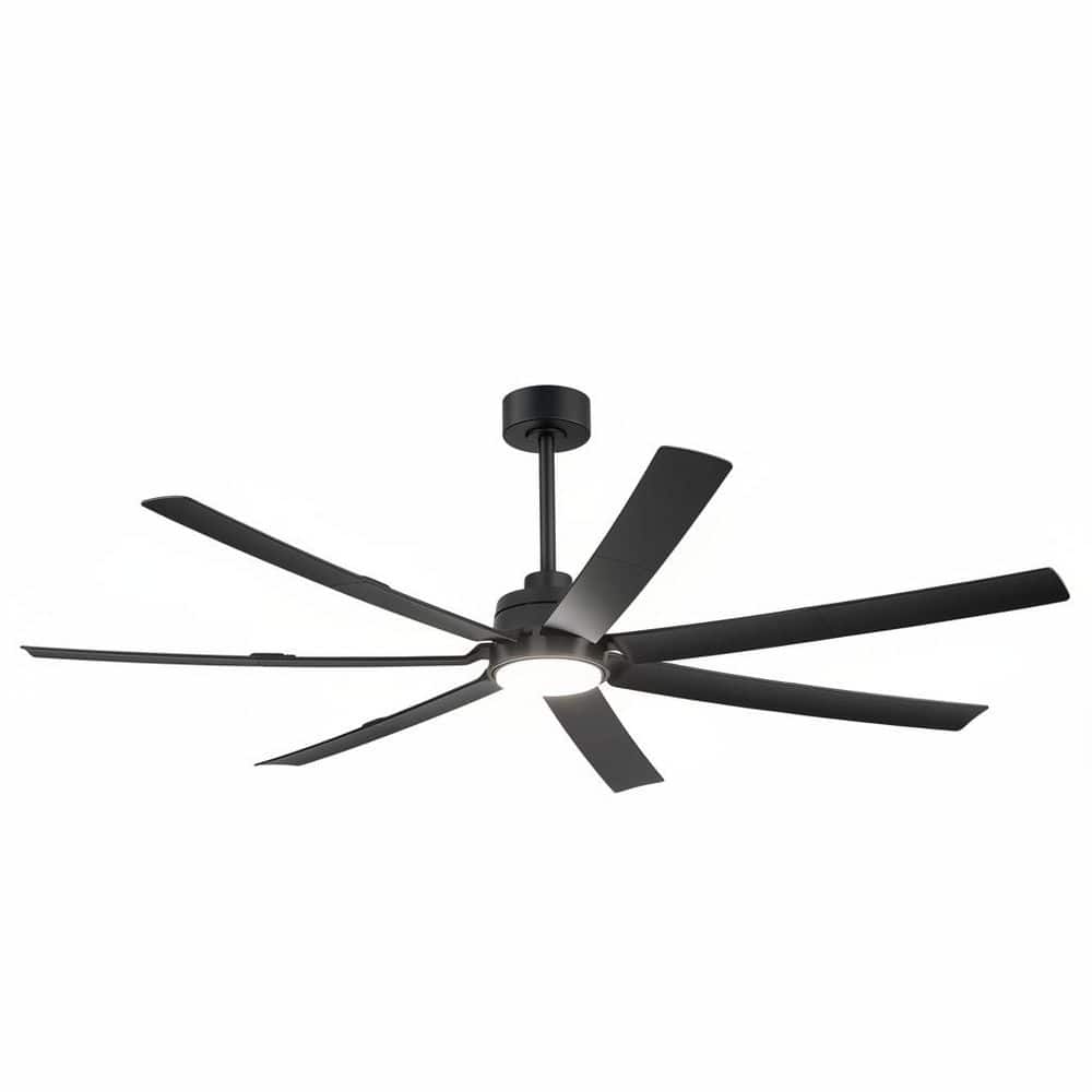 66in. Black Outdoor Ceiling Fan with Integrated LED Downrod Mounting Remote Control Included Powered by Hubspace price history on PriceWatchPro