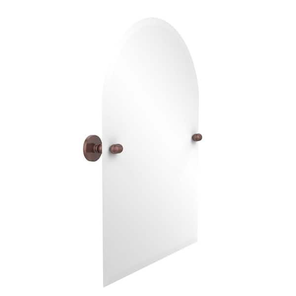 Allied Brass Tango Collection 21 in. x 29 in. Frameless Arched Top Single Tilt Mirror with Beveled Edge in Antique Copper