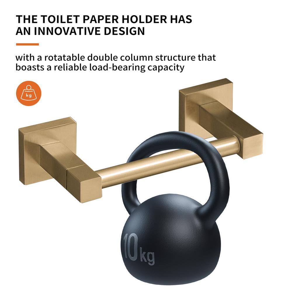 Gold Stainless Steel Wall Mounted Pivoting Toilet Paper Holder