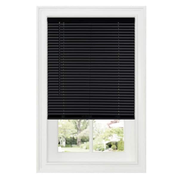 ACHIM GII Deluxe Sundown Black Cordless Room Darkening Vinyl Mini Blind with 1 in. Slats 27 in. W x 64 in. L