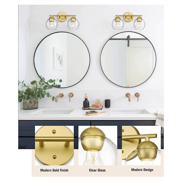 ZH-VBC Gold Vanity Lights, Bathroom Light Fixtures Over Mirror