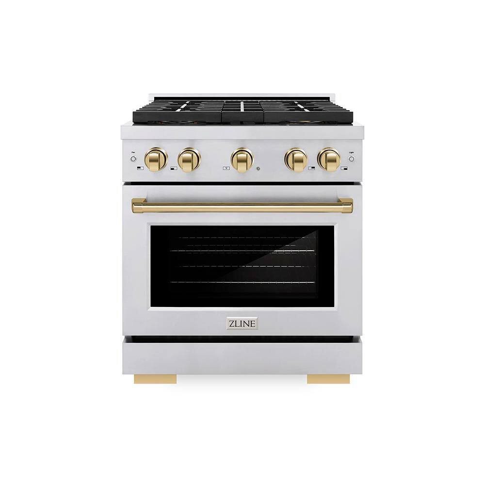Autograph 30 in. 4.2 cu. ft. Paramount Dual Fuel Range with 4-Burner DuoPro Cooktop and Oven in Stainless with Gold price history on PriceWatchPro