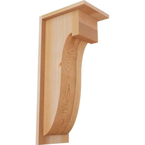 Ekena Millwork 7-1/2 in. x 10 in. x 22 in. Western Red Cedar Del Monte Smooth Corbel with Backplate