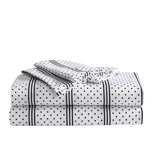 Wholesale Betsey Johnson 6pc Black White Gingham Checkered QUEEN Sheet Set