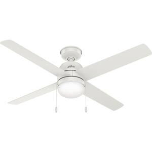 Hunter Aker 52 in. LED Indoor/Outdoor Fresh White Ceiling Fan with ...