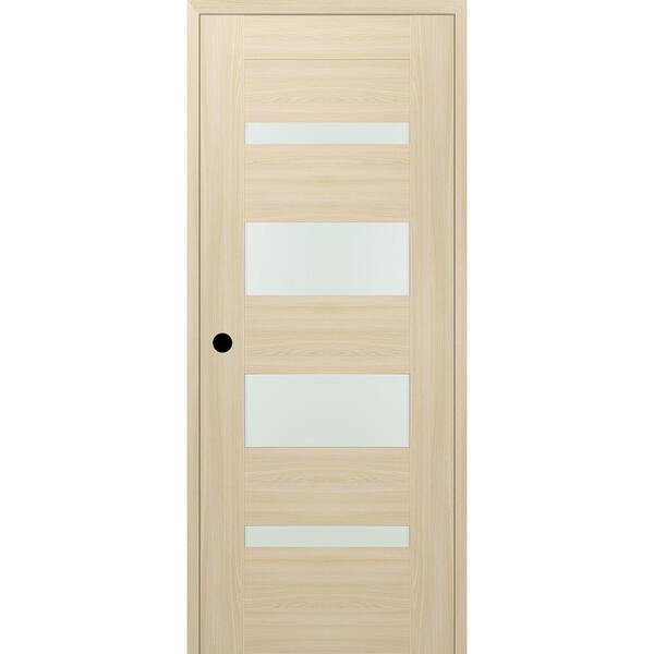Belldinni Vona 07-01 24 in. x 96 in. Right-Hand 5-Lite Frosted Glass Loire Ash Composite Wood Single Prehung Interior Door