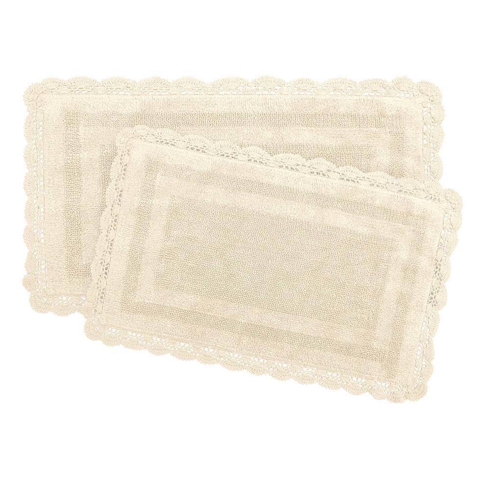 Laura Ashley Crochet 100 Cotton 17 in. x 24 in./21 in. x 34 in. 2