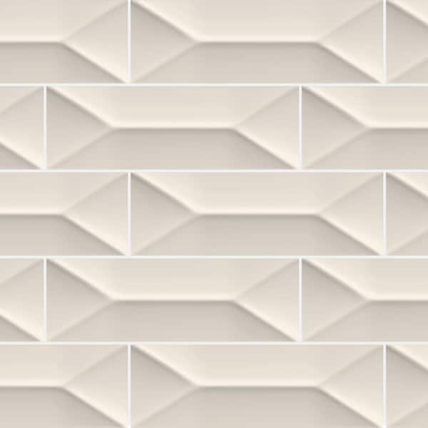 Daltile LuxeCraft Olympus Glossy 4-1/4 in. x 12-7/8 in. Glazed Ceramic Wave Crest Wall Tile (8.36 sq. ft./Case)