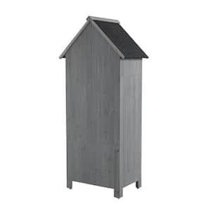 1.78 ft. W x 2.53 ft. D Gray Wood Shed with Single Door and Compartments (4.5 sq. ft.)