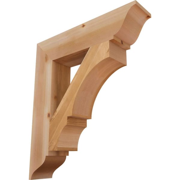 Ekena Millwork 5.5 in. x 32 in. x 28 in. Western Red Cedar Balboa Traditional Smooth Bracket
