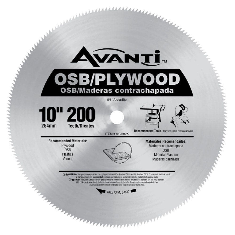 Avanti 10 In X 200 Tooth Osb Plywood, 10 Inch Saw Blade For Laminate Flooring
