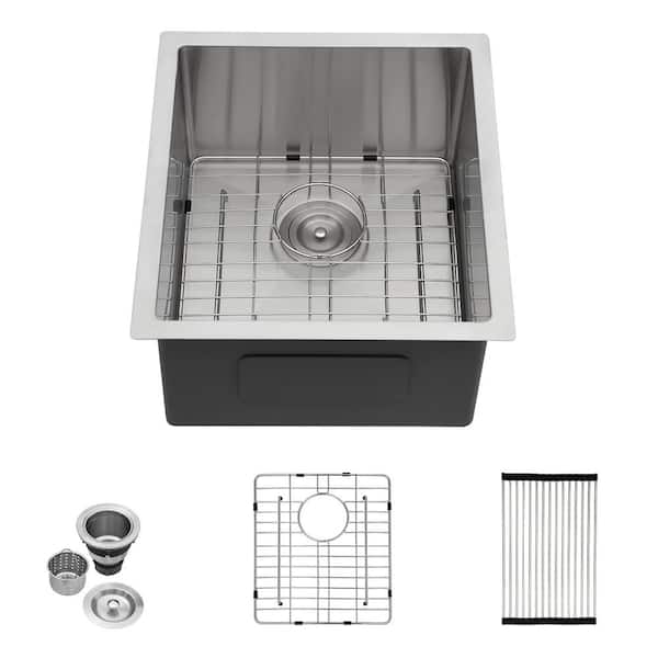 LORDEAR 17 in.x 19 in.Single Bowl Undermount Bar Sink 16-Gauge T304 Stainless Steel