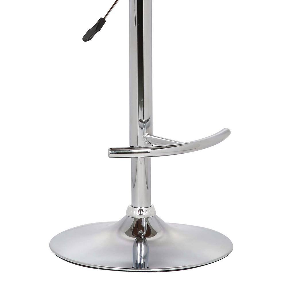 Mid-Century Modern Gray Swivel Adjustable Barstool in Faux Leather