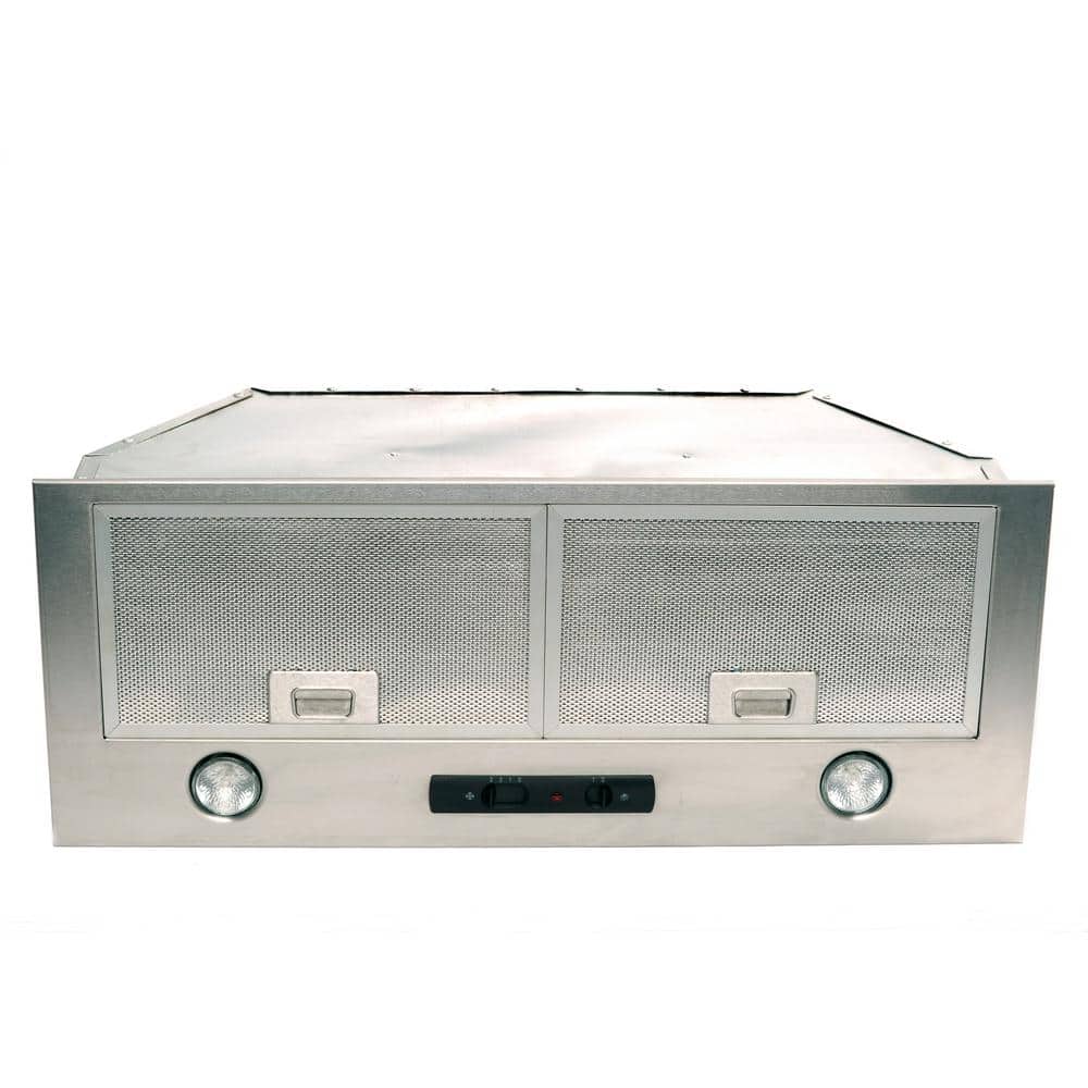 Classic Collection 28 in. 550 CFM Top Venting, Three Speeds, Insert Range Hood with Light in Stainless Steel