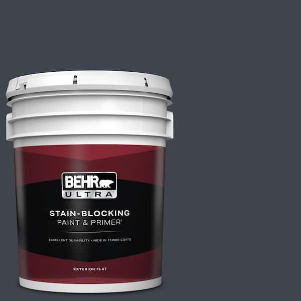 BEHR ULTRA 5 gal. #ECC-23-3 Blackbird Flat Exterior Paint & Primer