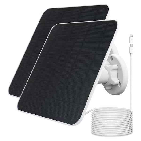 EKIEUDL Solar Panel Charger 5V 5W Compatible with Eufycam 2C/2C Pro/E40/E20/2/2 Pro/E Weatherproof 9.8ft Cable (2-Pack)