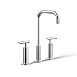 Purist 8 in. Widespread 2-Handle Mid-Arc Bathroom Faucet in Polished Chrome with High Gooseneck Spout