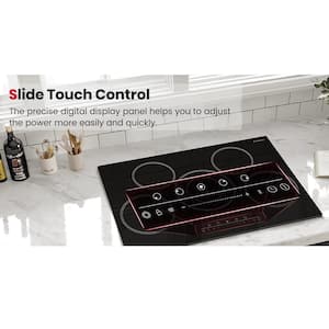 30 in. Built-in Radiant Electric Cooktop Ceramic Glass in Black with 5-Elements including Dual Zone Element