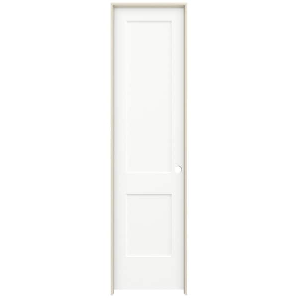 JELD-WEN 24 in. x 96 in. Monroe White Painted Left-Hand Smooth Solid Core Molded Composite MDF Single Prehung Interior Door