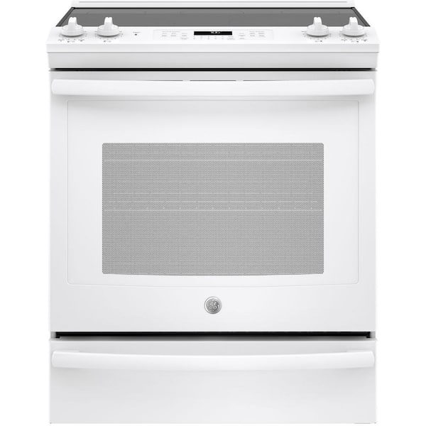GE 5.3 cu. ft. Slide-In Electric Range with Self-Cleaning Convection Oven in White
