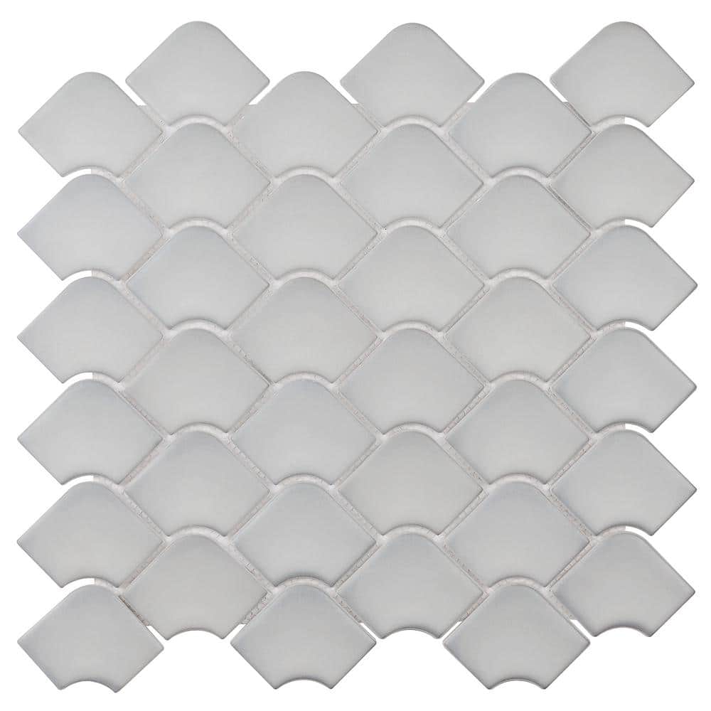 Waterhouse Gray 6.27 in. x 0.24 in. Matte Glass Wall Fishscale Mosaic Tile Sample price history on PriceWatchPro