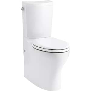 Persuade 12 in. Rough In 2-Piece 1 GPF Dual Flush Elongated Toilet in White Seat Not Included