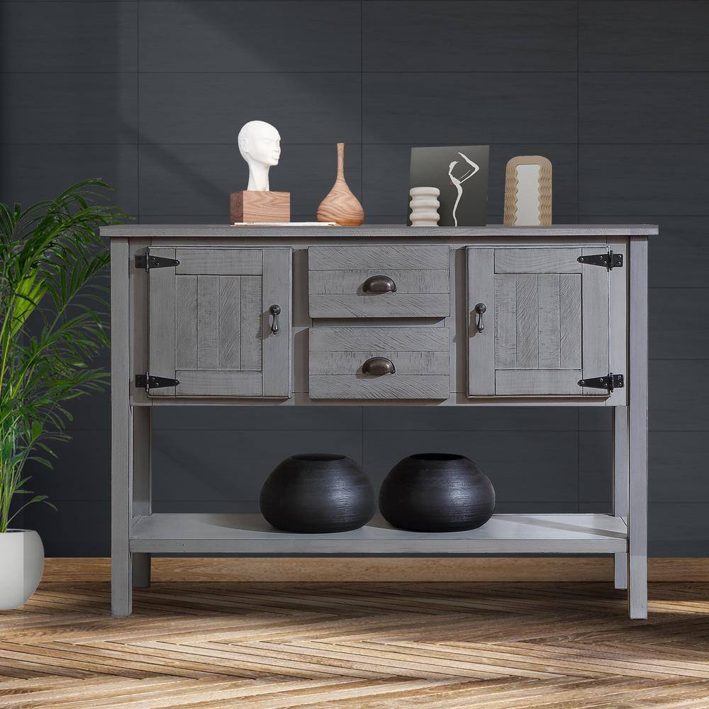 Hanny 48 In Antique Gray Rectangle Wood Console Table With 2 Drawers   Antique Gray Console Tables Haw120270245 64 1000 