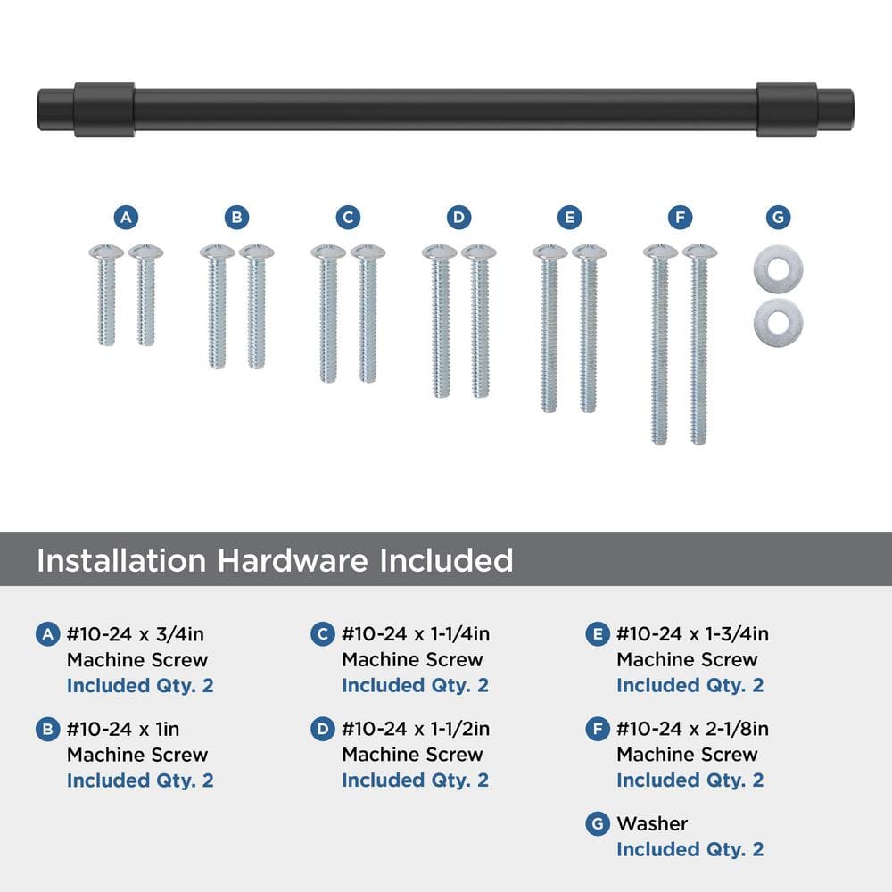 Matte Black 14-Inch Modern Appliance Pull with Mounting Hardware