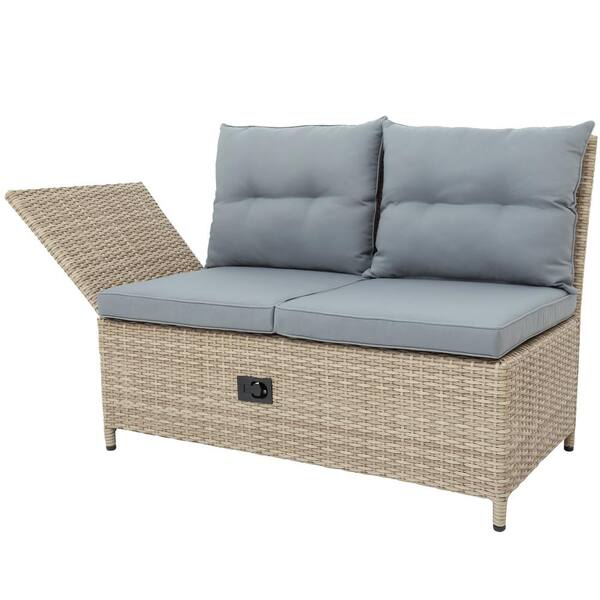 Vruchtbaar waarom omroeper SIMPLE LIFE 4-Piece Wicker Outdoor Rattan Patio Talk Sofa Set With Gray  Cushions chuchu-XB522 - The Home Depot