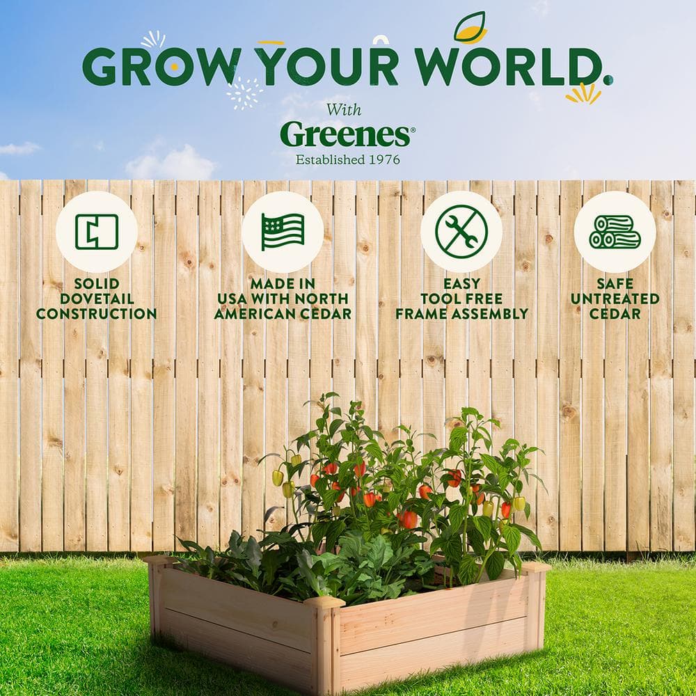 Natural Cedar Wood Outdoor Raised Garden Bed