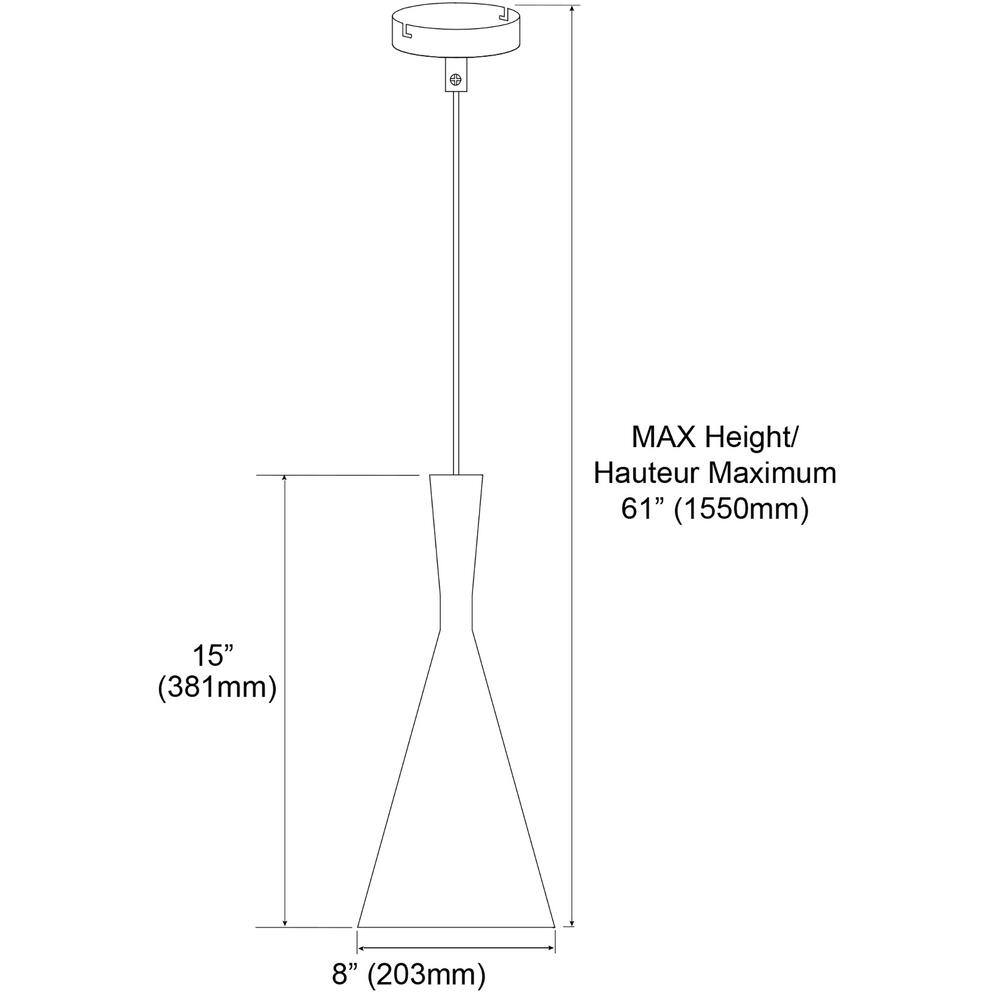 Matte White Silver Aluminum Hourglass Pendant Light