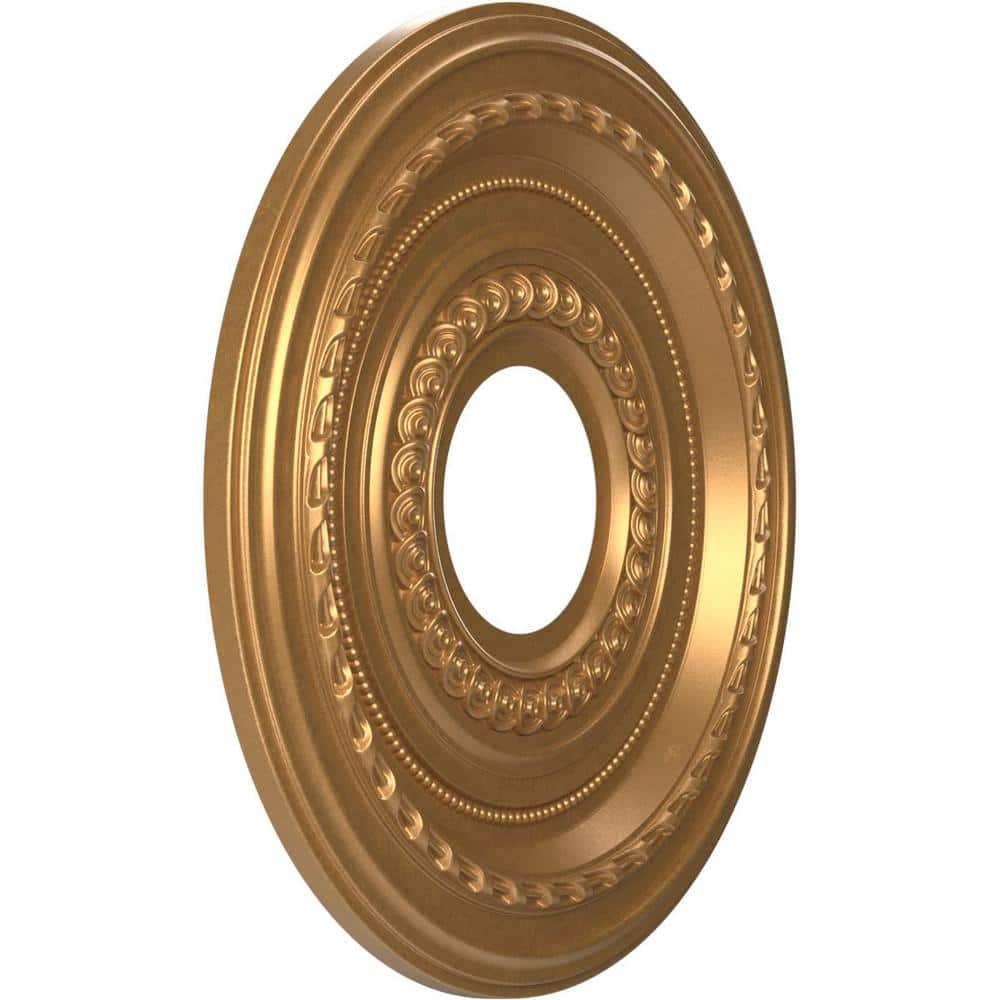 Cole 13" Bright Coat Gold Thermoformed PVC Ceiling Medallion