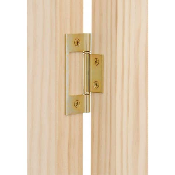 Pinecroft Giverny 36-in x 80-in Unfinished Pine Wood 2-Panel Square Decorative Glass Unfinished Pine Wood Bifold Door (Hardware Included)
