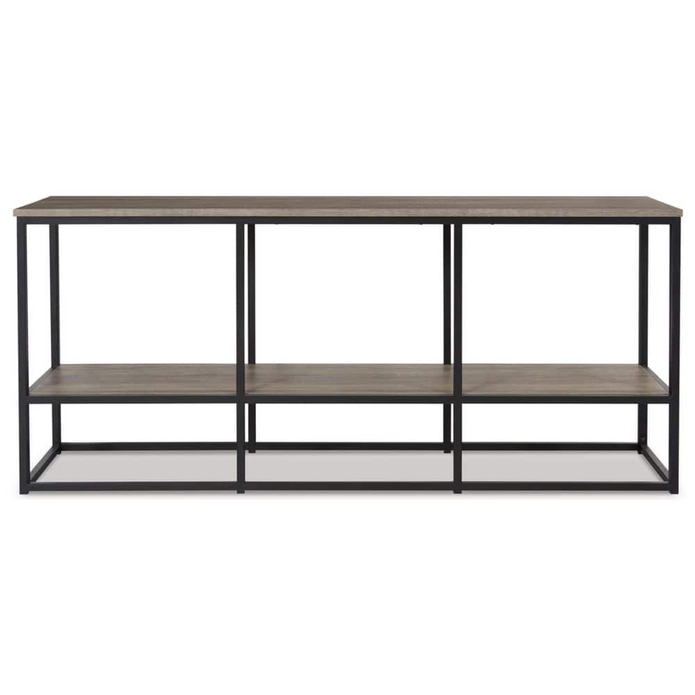 Wadeworth 65" Black and Brown Industrial TV Stand